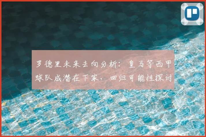 罗德里未来去向分析：皇马等西甲球队成潜在下家，回归可能性探讨